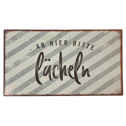 Gartenschild bitte lächeln