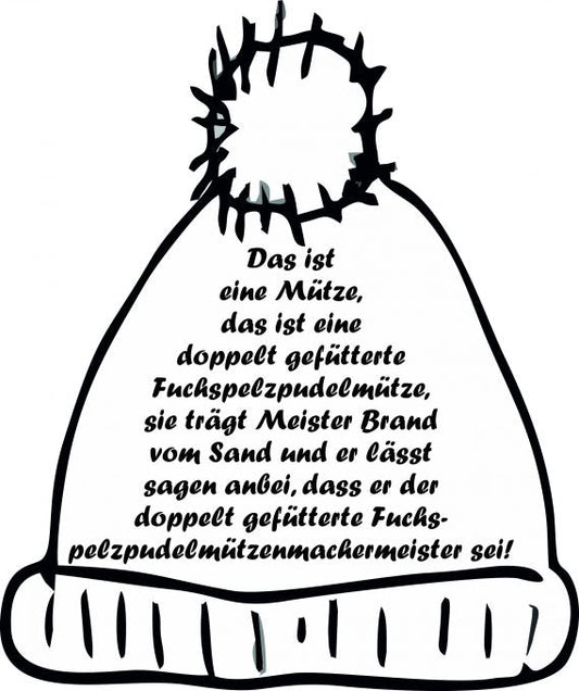 Die doppelt gefütterte Fuchspelzpudelmütze…