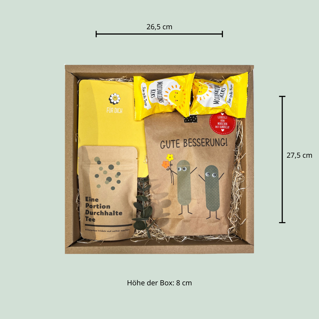 Geschenkbox Gute Besserung für schnelle Genesung