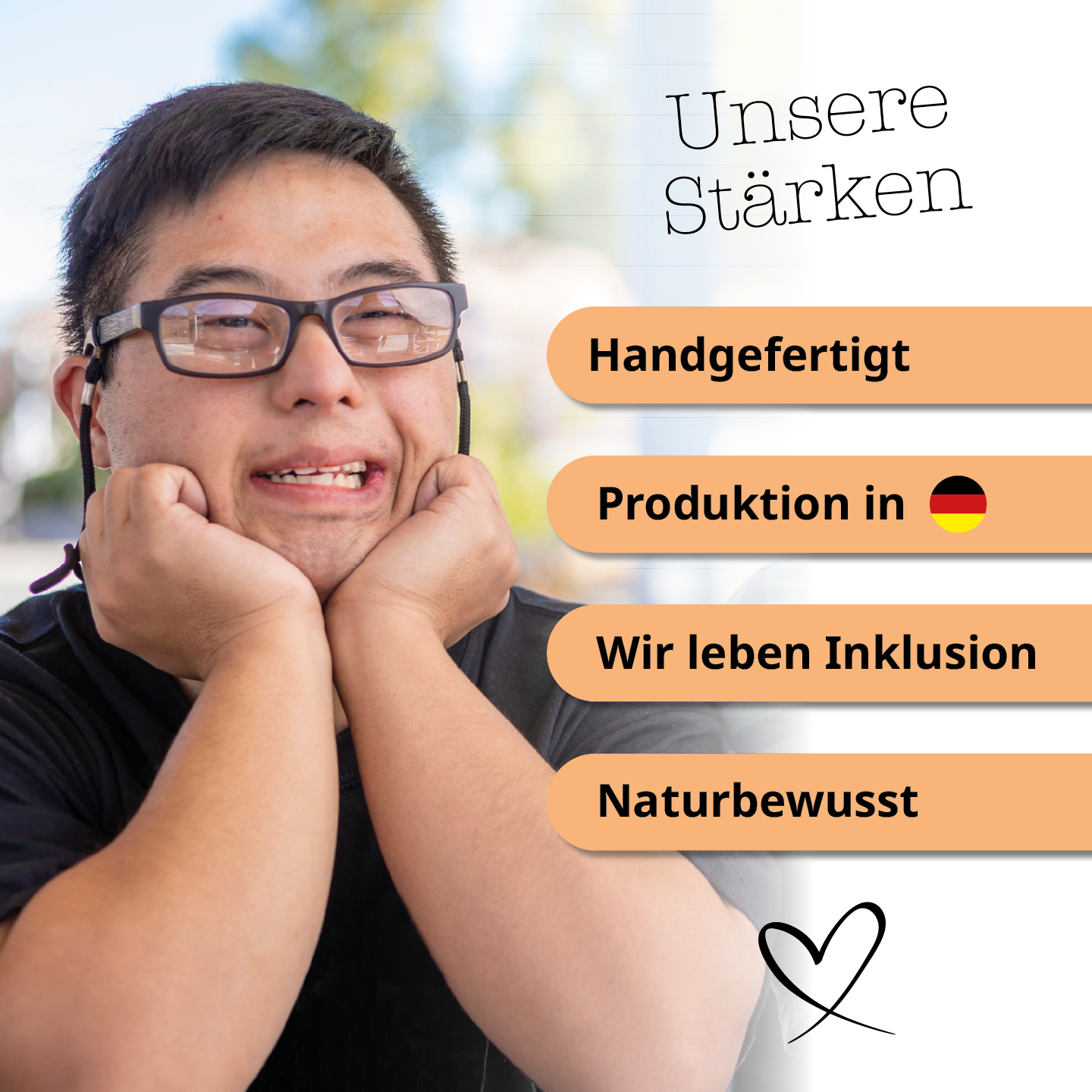 Wir leben Inklusion - gefertigt in unserer inklusiven Wunderle Manufaktur