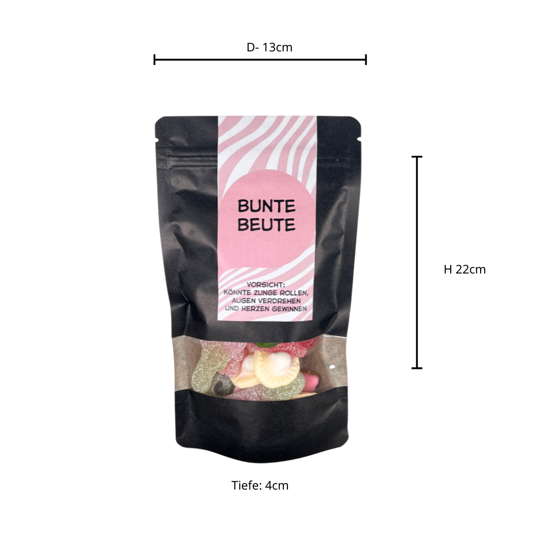 Abmaße der Tüte bunte Beute