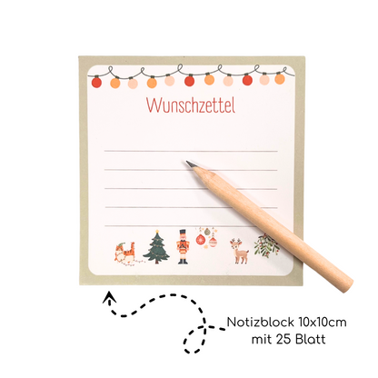 Wunschzettel Weihnachten Notizblock