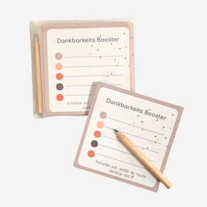 Notizzettel um Dinge zu notiren fuer die du dankbar bist