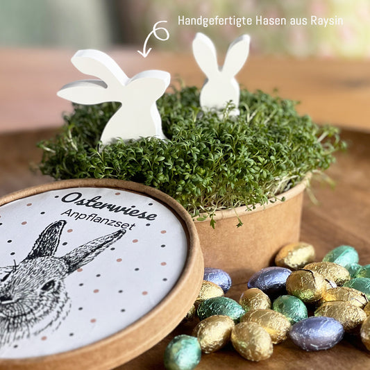 Ostergeschenke mit handgefertigten Hasen aus Raysin