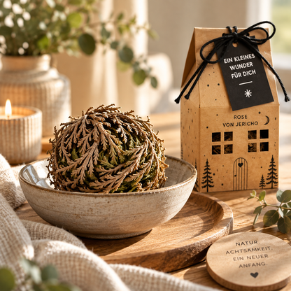 Traditionelle Tischdeko zu Weihnachten - Rose von Jericho