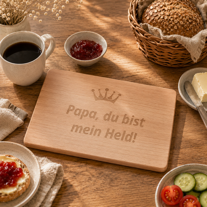 Personalisierte Frühstücksbrettchen zum Vatertag
