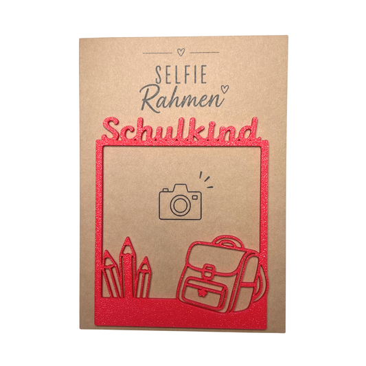 Selfie Rahmen Schulkind Rotpink