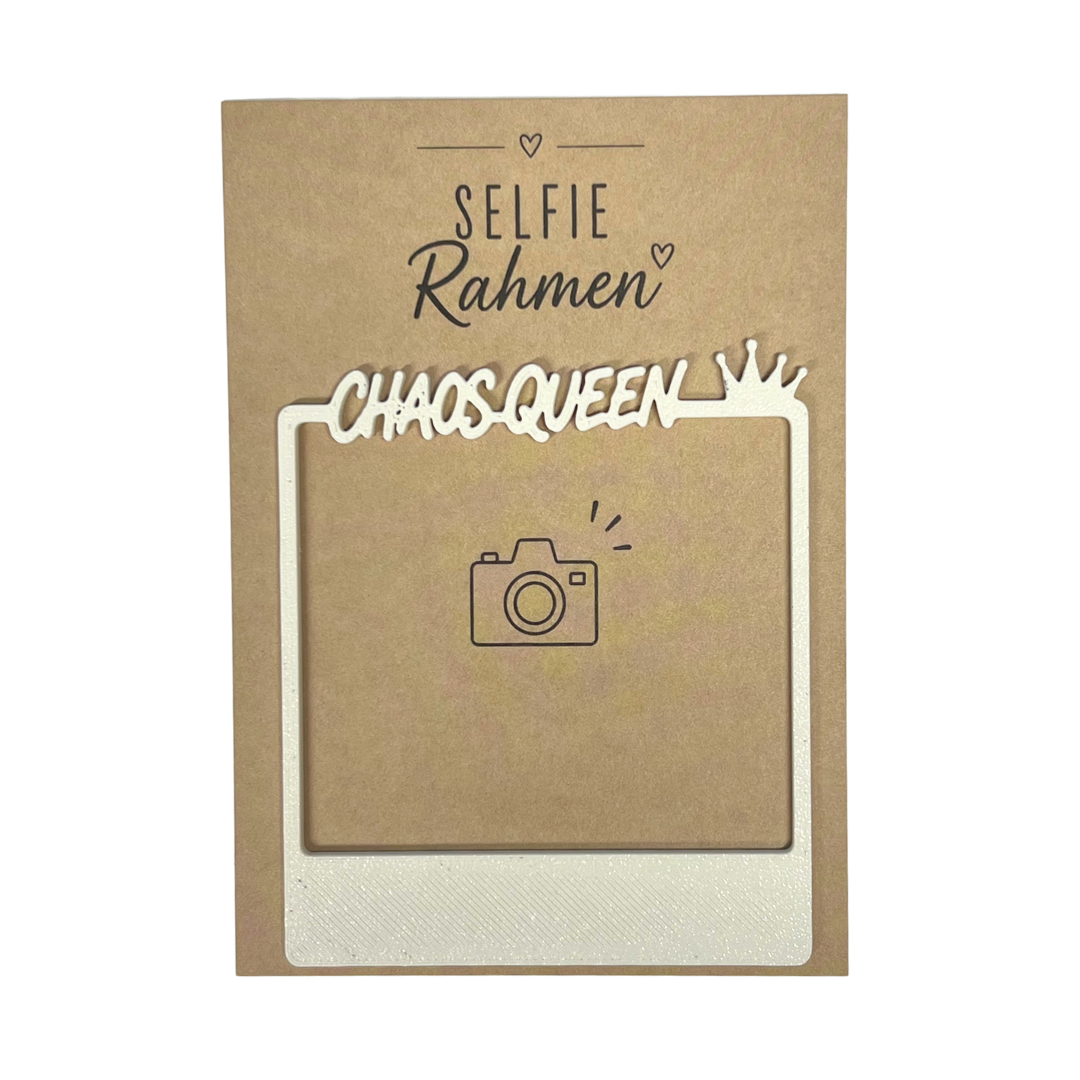Selfie Rahmen Chaos Queen Weiß