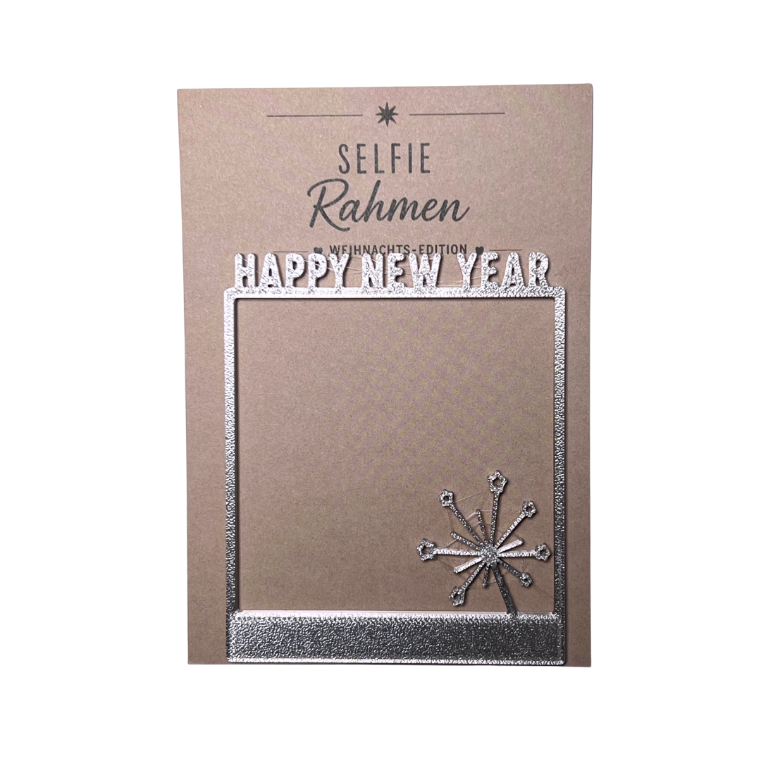 Selfie Rahmen Happy New Year Silber