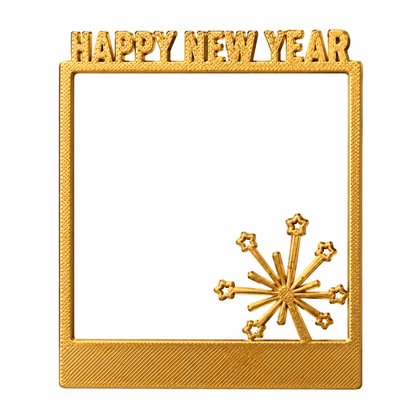 Selfie Rahmen Happy New Year Gold S