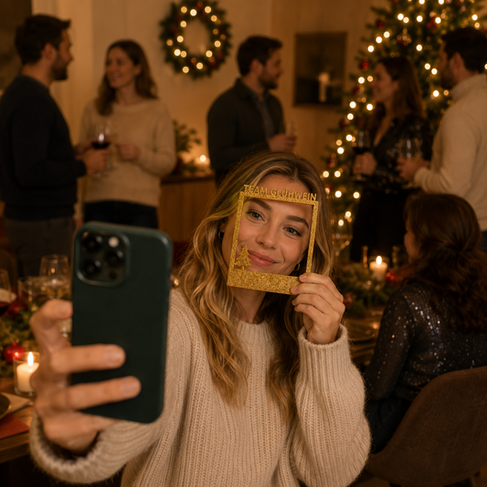 Selfie Rahmen Team Glühwein auf  Weihnachtsfeier