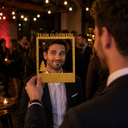 Selfie Rahmen Team Glühwein Gold S