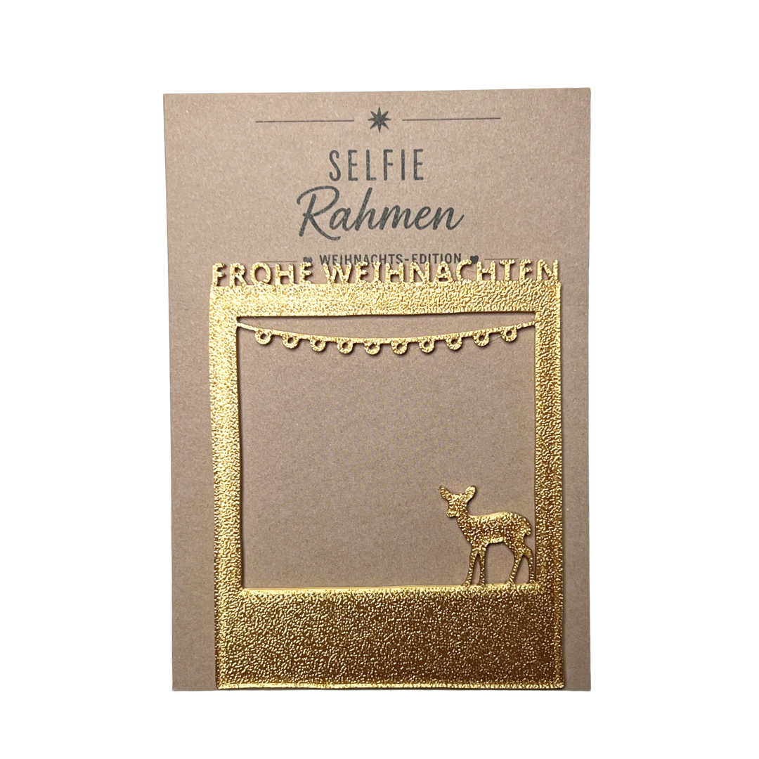 Selfie Rahmen Frohe Weihnachten Gold