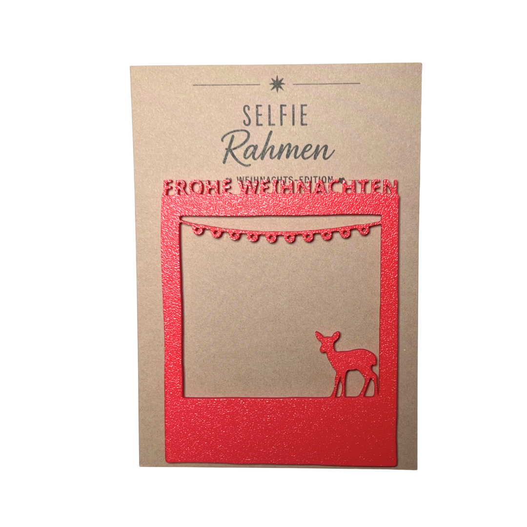 Selfie Rahmen Frohe Weihnachten Rotpink
