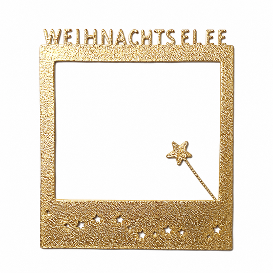 Selfie Rahmen Weihnachtselfe Gold