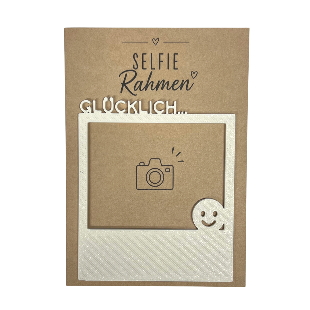 Selfie Rahmen Glücklich Smiley Weiß