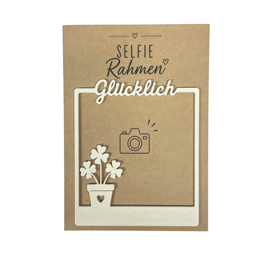 Selfie Rahmen Glücklich Weiß