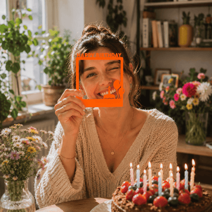 Selfie Rahmen Geburtstagskind Orange