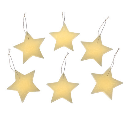 Wachsstern Weihnachtsbaumschmuck Natur: 6 große Sterne