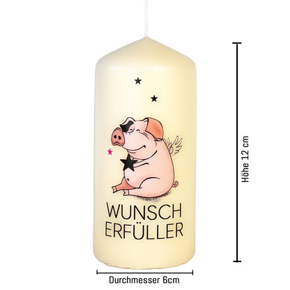 Kerze mit  Druck 12x6cm
