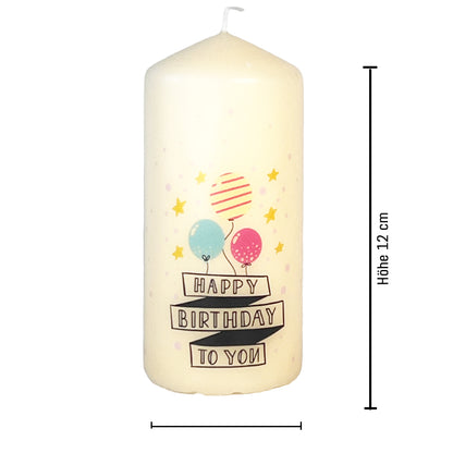 Happy Bithday Kerze Höhe und Breite
