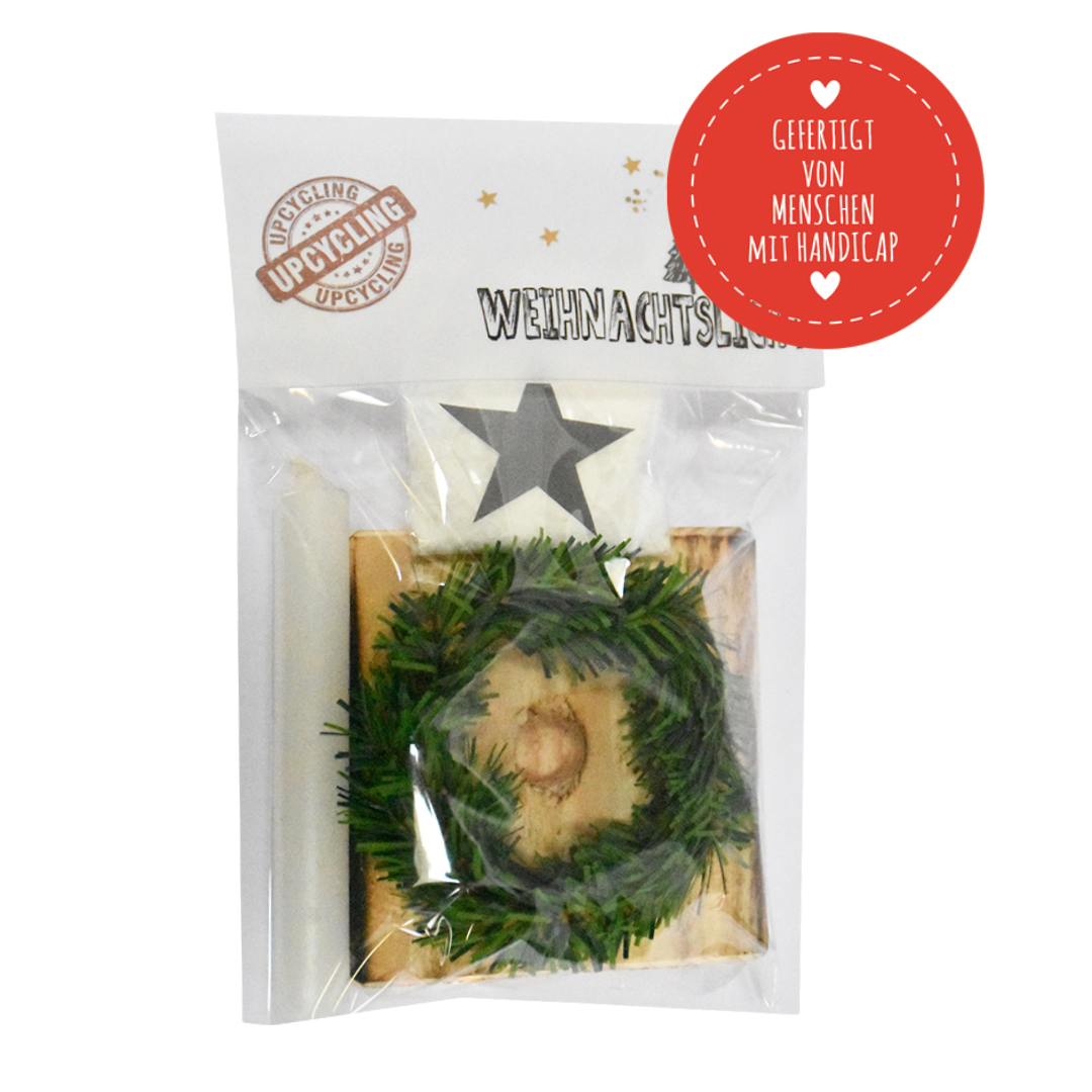 Weihnachtslicht Upcycling aus recyceltem Palettenholz