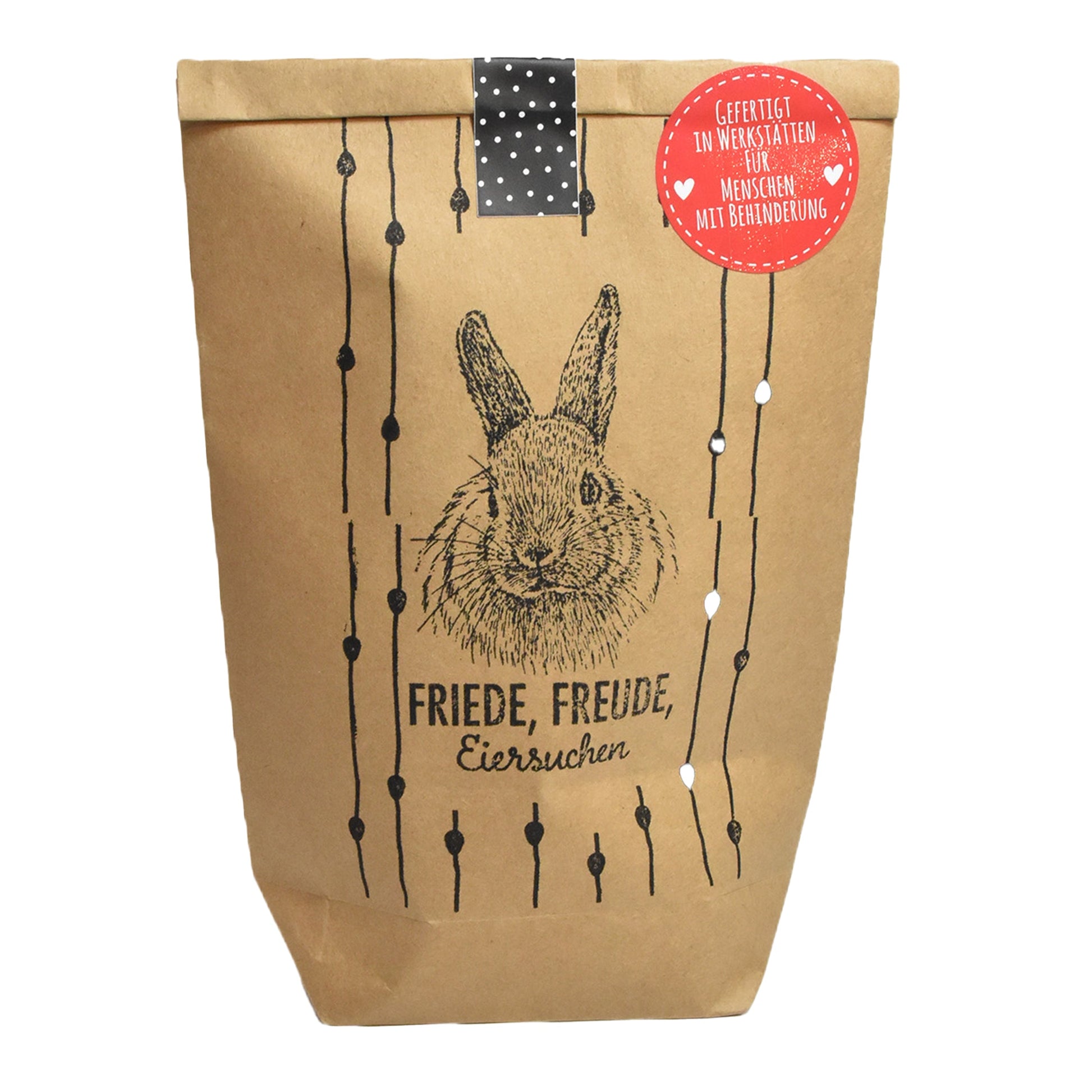Wundertüte in braun bestempelt mit Hase als Eiersuche geschenk