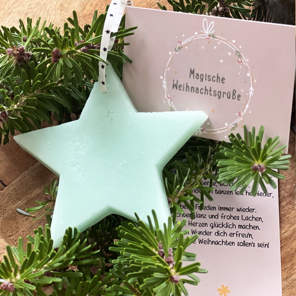 Wachsstern und Weihnachtsgedicht