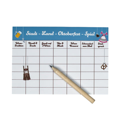 Stadt Land Oktoberfest Spieleblock