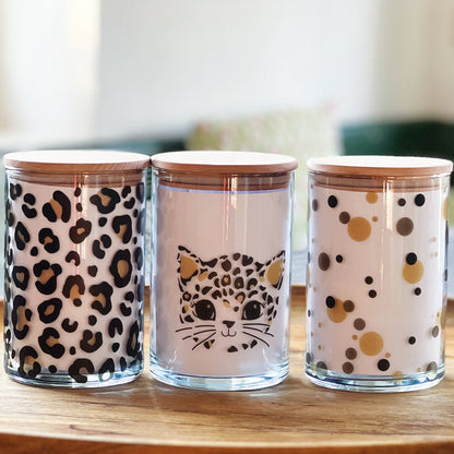 Vorratsglas Leoprint mit Holzdeckel