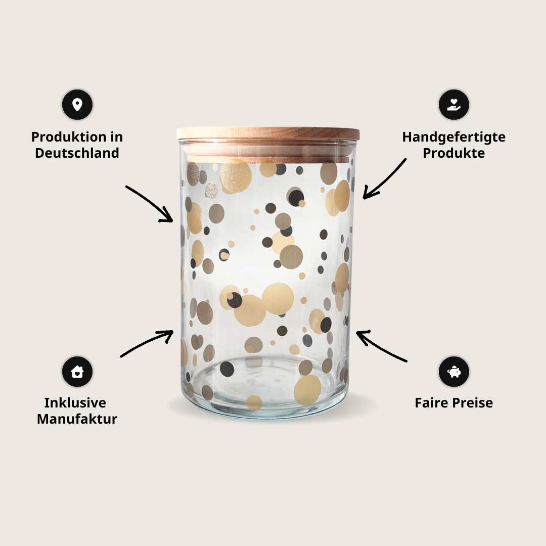 Vorratsglas edel in gold creme 