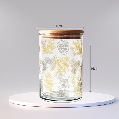 Glasdose mit Holzdeckel für Kekse , Größe 10x16cm