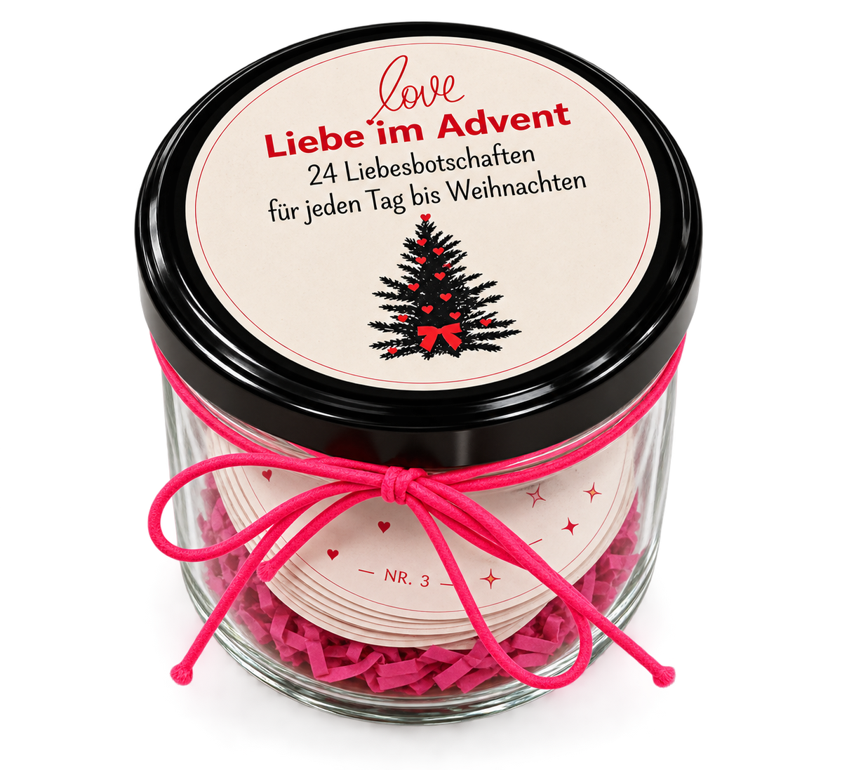 Adventskalender im Glas für Verliebte
