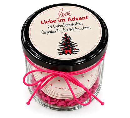 Adventskalender im Glas für Verliebte