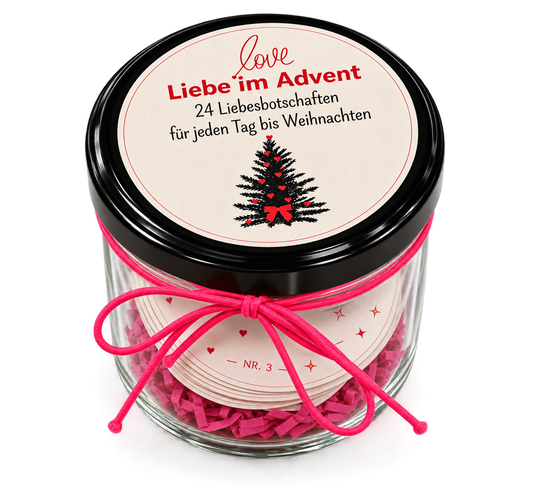 Adventskalender im Glas für Verliebte