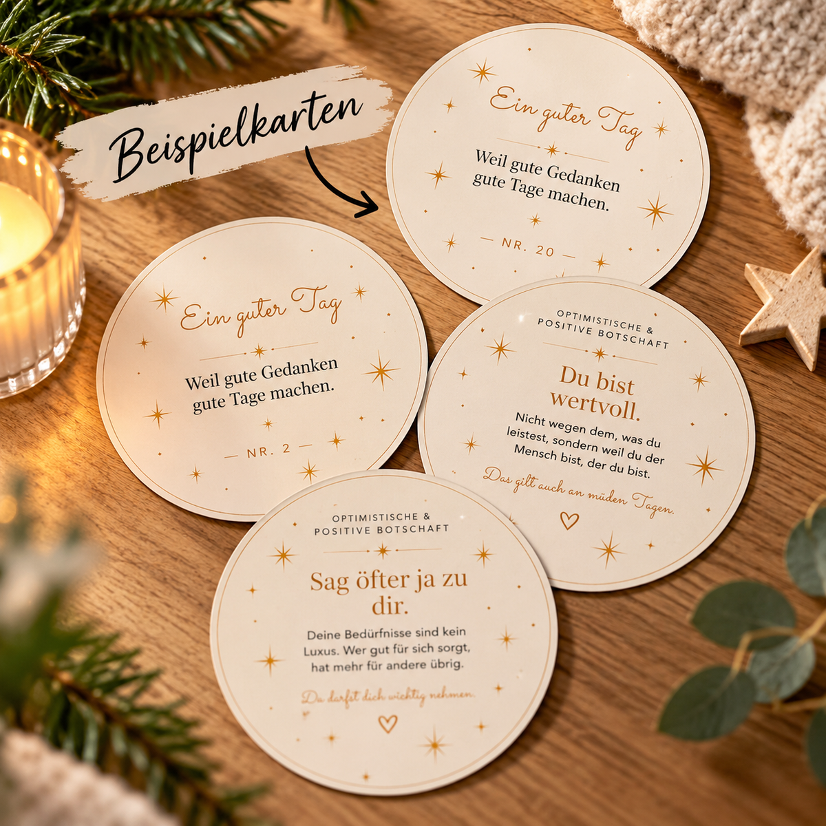 Adventskalender für einen guten Tag im stylischen Glas
