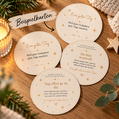 Adventskalender für einen guten Tag im stylischen Glas