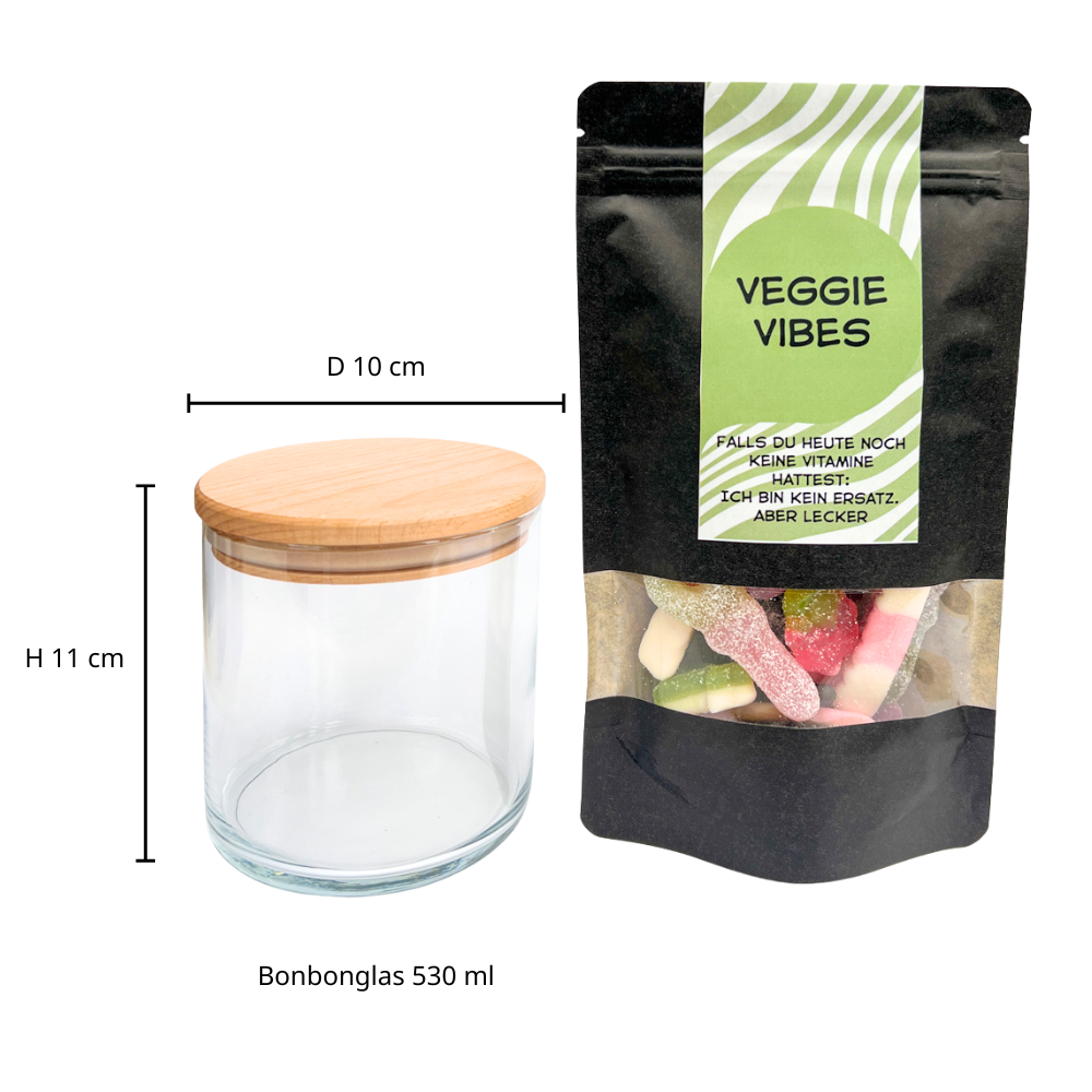Bonbonglas 530 ml, Durchmesser 10 cm, Höhe 11 cm