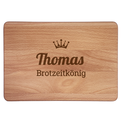 Personalisierte Frühstücksbrettchen: Brotzeitkönig