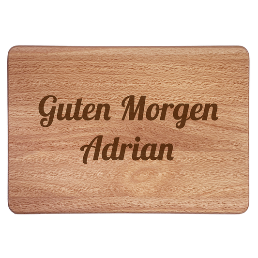 Personalisierte Frühstücksbrettchen: Guten Morgen