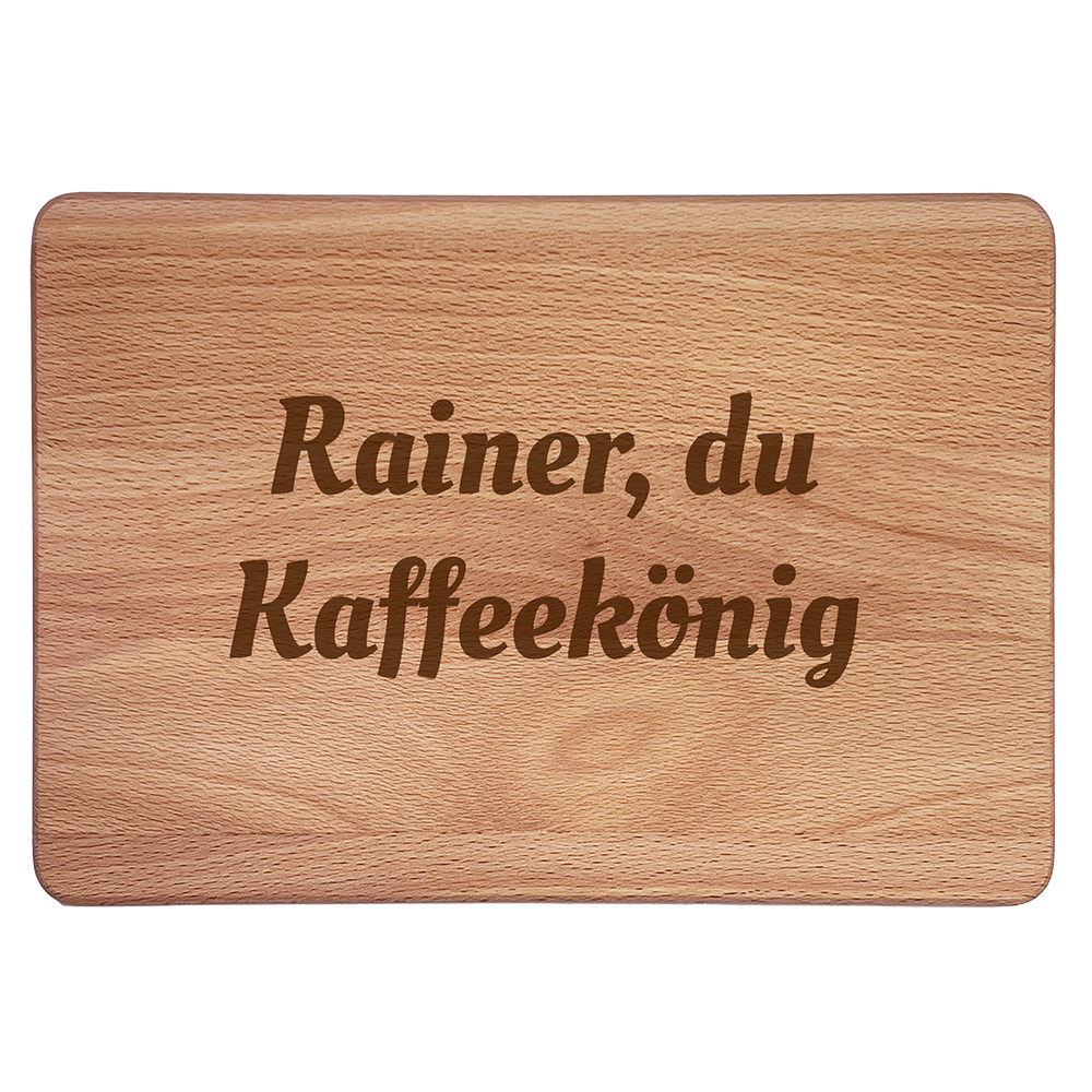Personalisierte Frühstücksbrettchen: Kaffeekönig