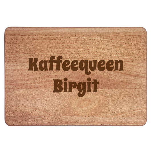 Personalisierte Frühstücksbrettchen: Kaffeequeen