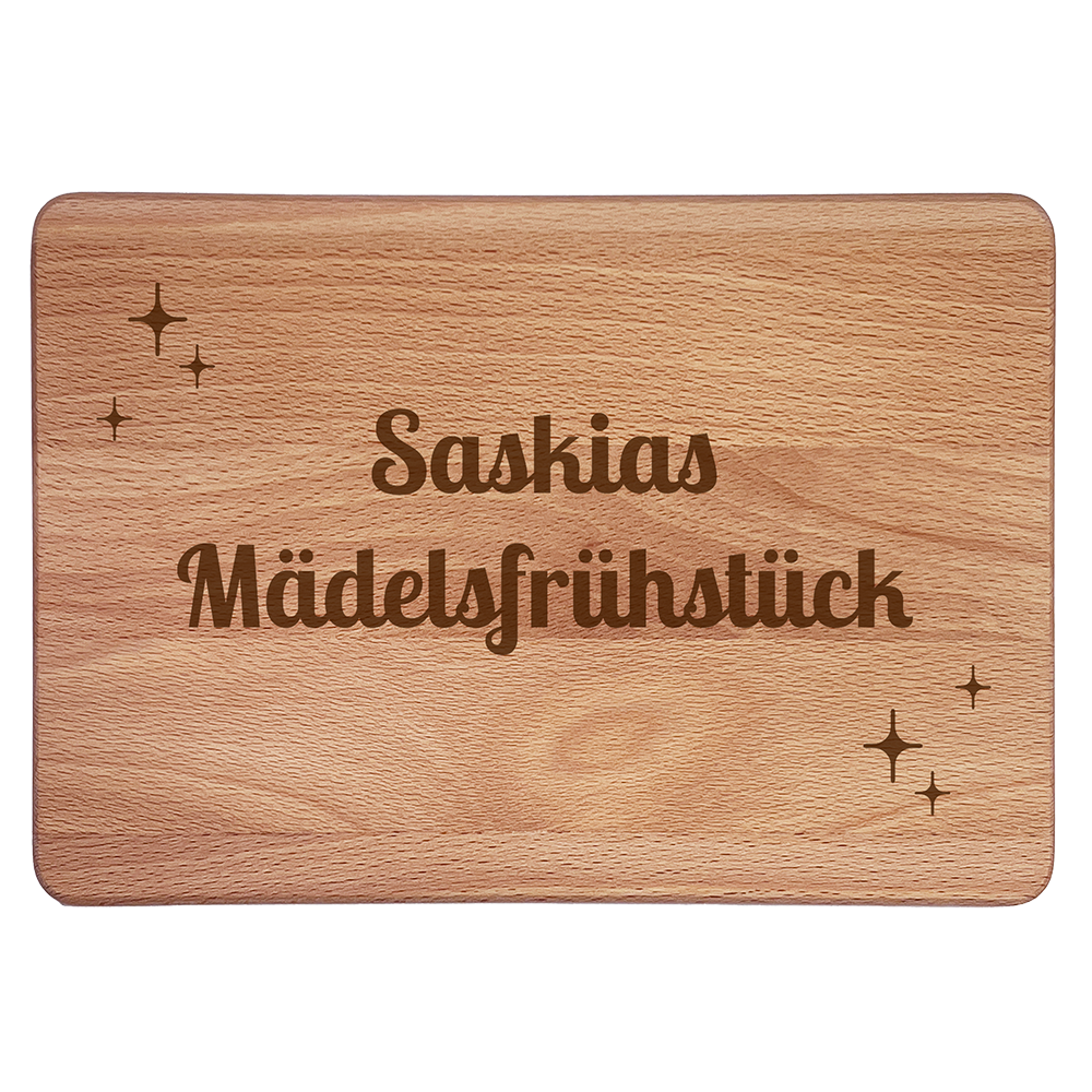 Personalisierte Frühstücksbrettchen: Mädelsfrühstück