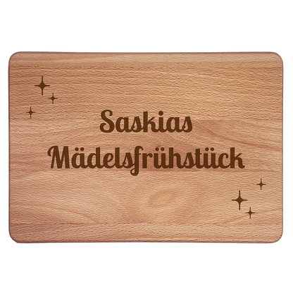 Personalisierte Frühstücksbrettchen: Mädelsfrühstück