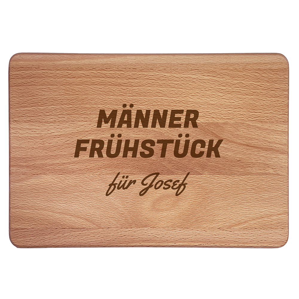 Personalisierte Frühstücksbrettchen: Männerfrühstück