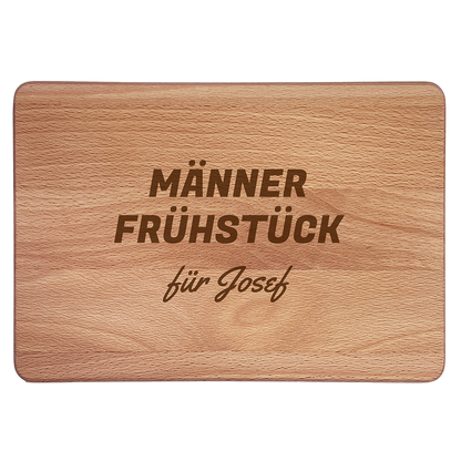 Personalisierte Frühstücksbrettchen: Männerfrühstück
