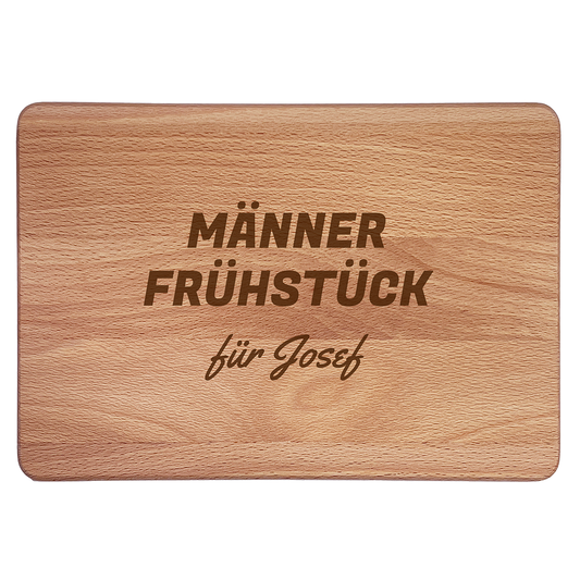 Personalisierte Frühstücksbrettchen: Männerfrühstück