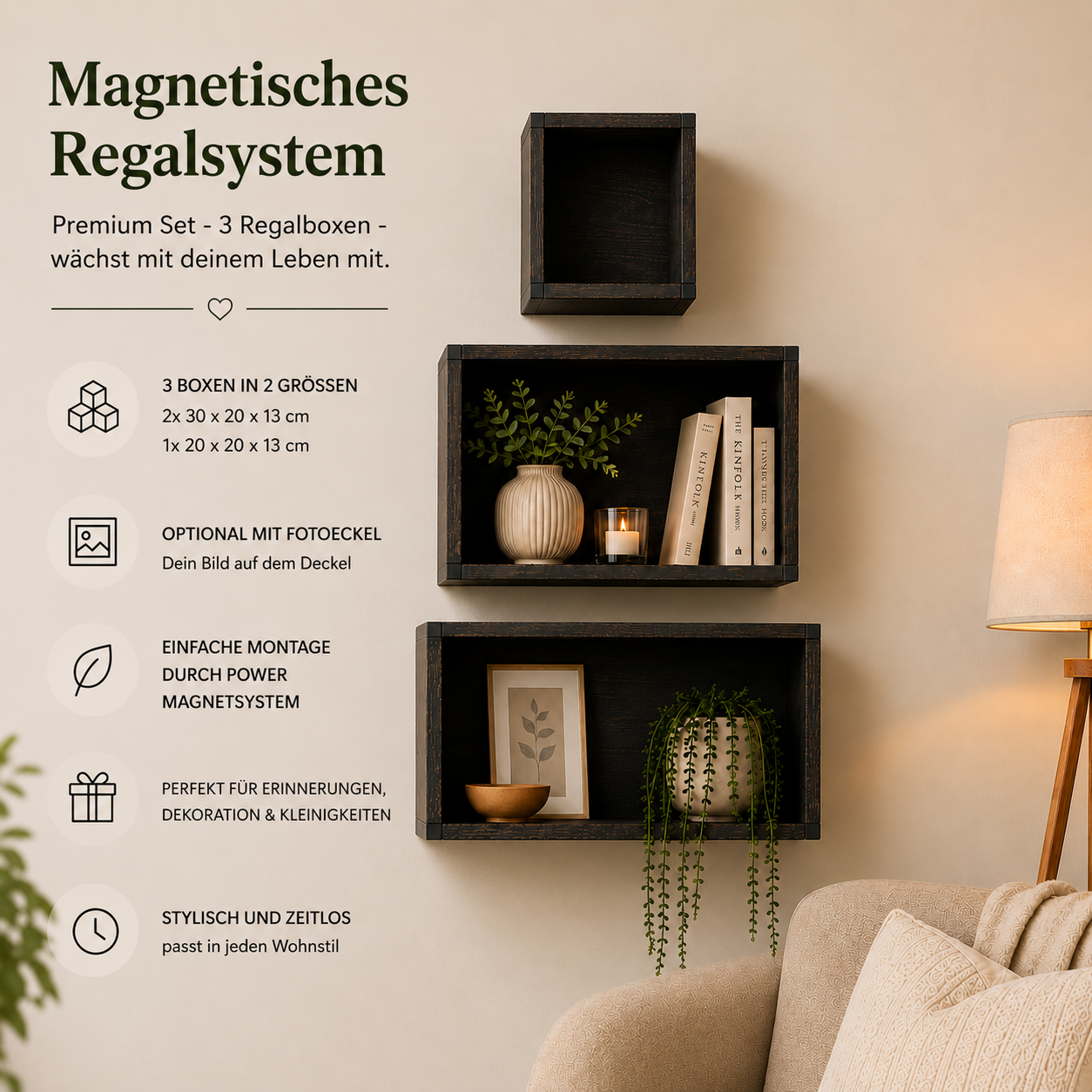Magnetisches Regalsystem ohne Bohren - Einsteiger Set