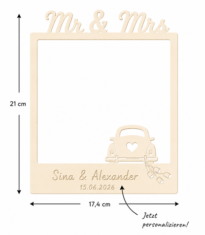 Mr & Mrs Selfie Rahmen XL Premium personalisiert