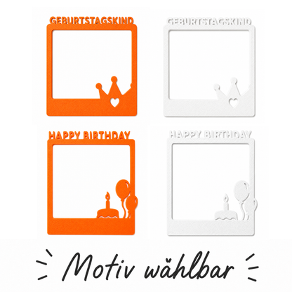 Selfie Rahmen Geburtstag; 4 Motive zur Auswahl